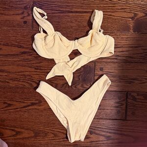 Yellow Textured Bikini Set- Abercrombie & Fitch